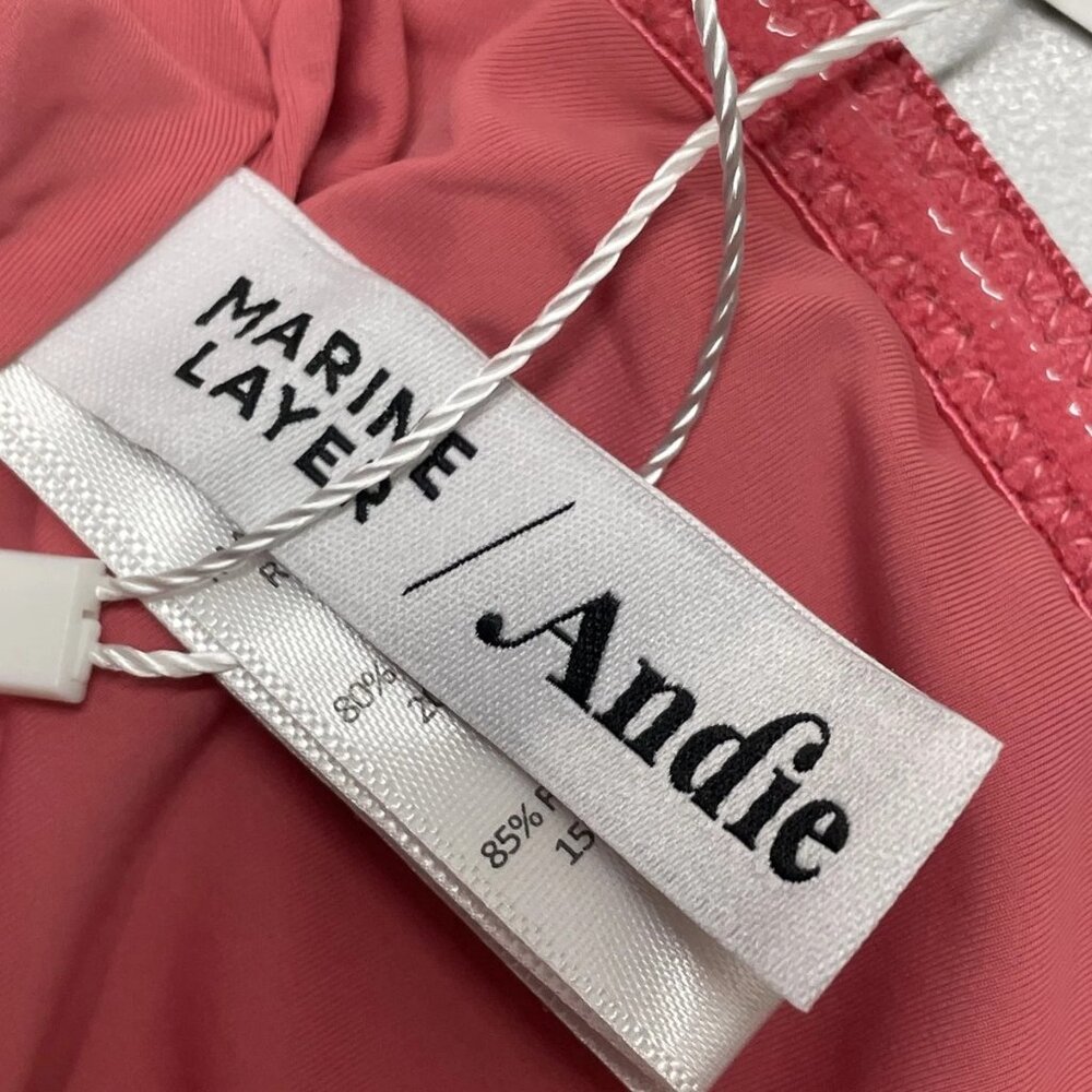 MARINE LAYER X ANDIE Women’s Kauai One-Piece Swimsuit – Pink Palm – Size S - Picture 5 of 7